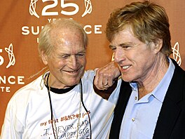 Paul Newman a Robert Redford na oslavách Sundance Institutu v New Yorku v...