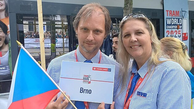 Kateina Hjkov a Marek Blecha z Dopravnho podniku msta Brna, astnci mistrovstv svta alin ve Vdni (z 2025)