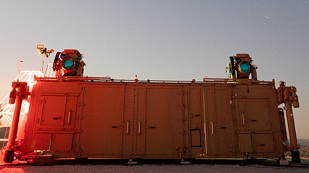 Testovn novho izraelskho laserovho systmu elezn paprsek. (17. z 2025)