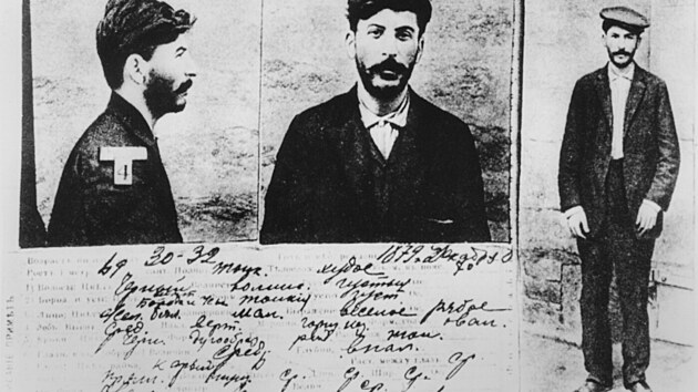 Takto zaznamenal Stalina katalog tajn� policie, kolem roku 1910.
