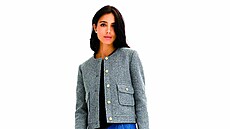 Krátký bluzon ze strukturovaného buklé s naitými kapsami perfektn doplní...