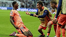 Marcus Rashford v euforii po vsteleném gólu.