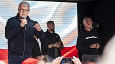 Karel Havlíek vystoupil na pedvolební kampani Hnutí ANO na Zelném trhu v...