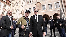 Europoslanec Filip Turek po mi za Charlieho Kirka. (16. záí 2025)