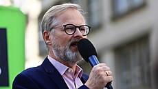 P�edvolební výjezd premiéra a p�edsedy ODS Petra Fialy (Spolu) do...