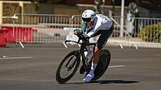 Jakub Otruba na trati �asovky v 18. etap� Vuelty.