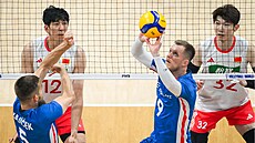 Momentka z utkání esko - ína na svtovém ampionátu volejbalist.