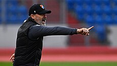 Ostravský kou Pavel Hapal bhem utkání s Teplicemi.