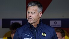 Kjetil Knutsen, trenér Bodö/Glimt, bhem utkání se Slavií.