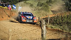 Adrien Fourmaux bhem první etapy Chilské rallye.