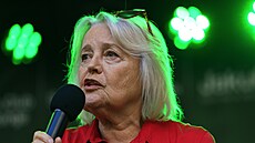 Magda Va�áryová na akci na podporu Petra Fialy a uskupení SPOLU (11. zá�í 2025)