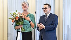 Ministr zahrani�í Jan Lipavský (nestr.) s Alenkou Soukup(15. zá�í 2025)