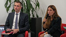 Na studentské debat diskutovali i ministr prmyslu a obchodu Luká Vlek...