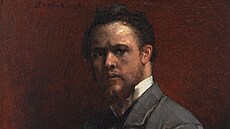Václav Bro�ík (1851 - 1901) Vlastní podobizna olej na d�ev�, 32,5 x 22 cm,...