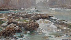 Václav Radimský (1867 - 1946) Zasn�ená Seina ve Vernon� olej na plátn�, 65 x...
