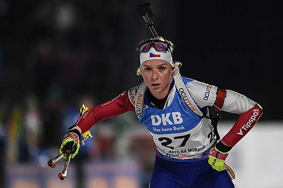 Markéta Davidová b�hem sprintu v Novém M�st� na Morav�.