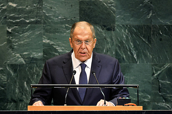 Ruský ministr zahrani�í Sergej Lavrov na Valném shromá�d�ní OSN v New Yorku...