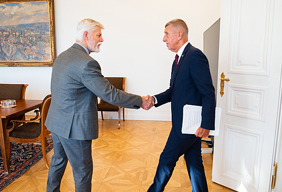 Prezident Petr Pavel se na Hrad seel s pedsedou hnutí ANO Andrejem Babiem.