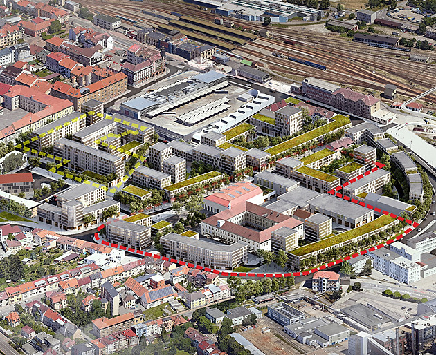 Na vizualizaci je vidt celá rozvojová lokalita a její moná budoucí podoba....