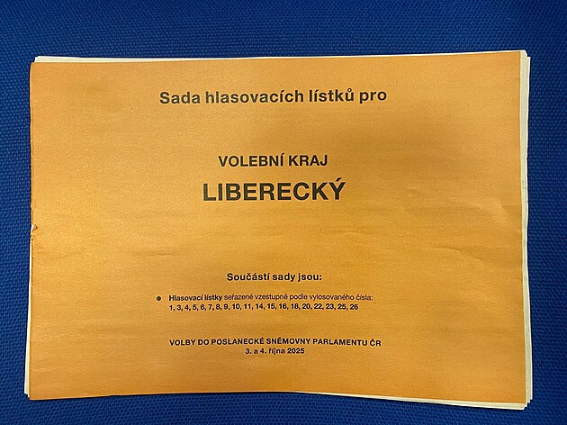 Správná podoba hlasovacích lístk pro Liberecký kraj.