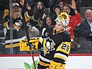 Branká� Marc-Andre Fleury z Pittsburghu po utkání proti Columbusu.
