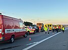 Dlnici D4 zablokovala smrem na Prahu hromadn kolize nkolika vozidel vetn...