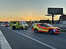Dlnici D4 zablokovala smrem na Prahu hromadn kolize nkolika vozidel vetn...
