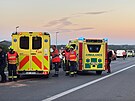 Dlnici D4 zablokovala smrem na Prahu hromadn kolize nkolika vozidel vetn...