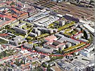 Na vizualizaci je vidt cel rozvojov lokalita a jej mon budouc podoba....