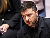 Ukrajinský prezident Volodymyr Zelenskyj na pd OSN (24. záí 2025)