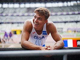 Vilém Stráský v pr�b�hu sout�e desetiboja��.