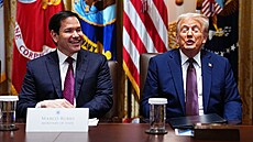 Americký ministr zahranií Marco Rubio a prezident Donald Trump (26. srpna 2025)