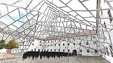 Vizualizace návrhu na zast�e�ení t�etího nádvo�í brn�nského hradu �pilberk