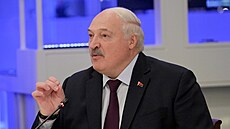 Bloruský vdce Alexandr Lukaenko pi jednání s ruským prezidentem Vladimirem...