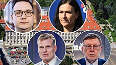 Zleva Jan Lipavský, Filip Turek, Markéta �ichta�ová a Zbyn�k Stanjura