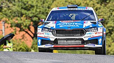 Jan Kopecký a Jií Hovorka s vozem koda Fabia RS Rally2 na Rallye Paejov.