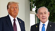 Americký prezident Donald Trump v Bílém dom pijal izraelského premiéra...