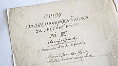 Nov objevený rukopis díla Osudy dobrého vojáka vejka za svtové války (29....