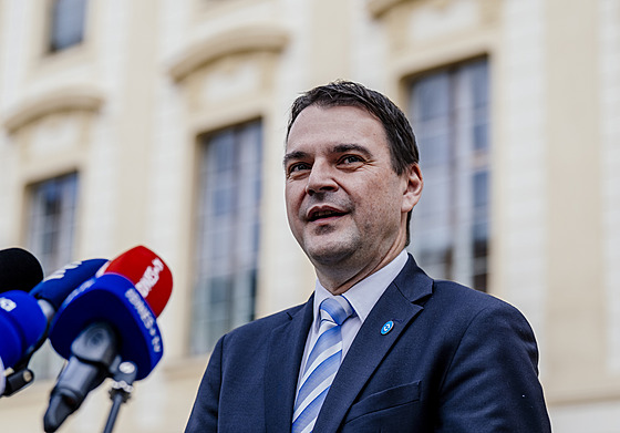 Petr Macinka (Motoristé) po jednání s prezidentem Petrem Pavlem. (6. íjna 2025)