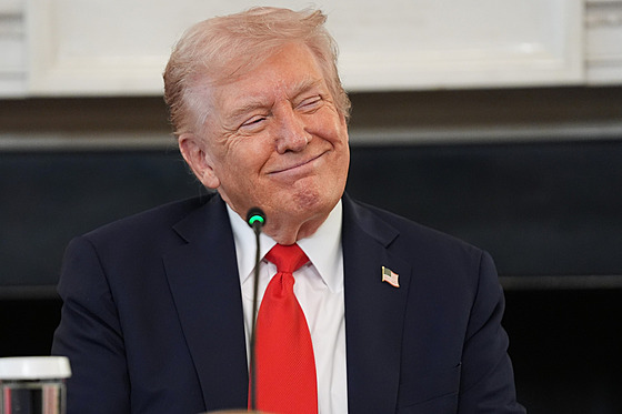 Prezident USA Donald Trump hovoí pi diskusi o antifaismu v Bílém dom. (8....