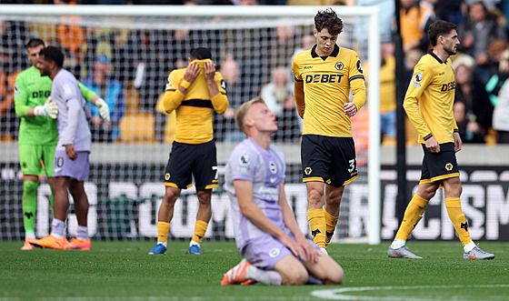 Ladislav Krejí se svými spoluhrái z Wolverhamptonu po remíze s Brightonem