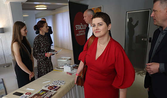 Volební táb Stailo v hotelu Vista v Ostrav sleduje výsledky. Jana Maláová....