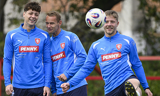 Ladislav Krejí (vlevo) s Janem Chramostou bhem reprezentaního tréninku...