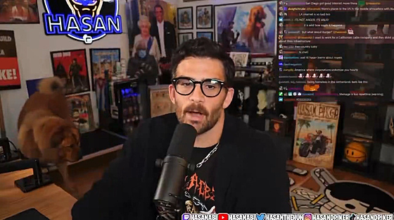 Hasan Piker bhem inkriminovaného streamu