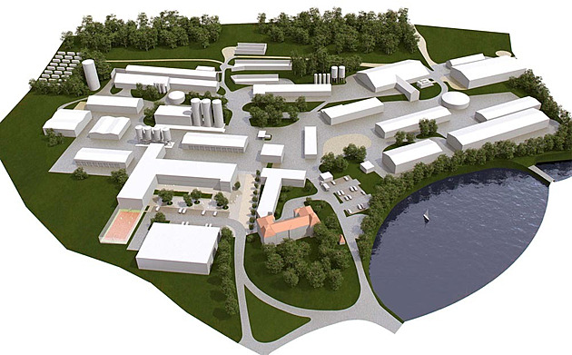 Vizualizace, jak by areál koly a kolního statku po rozsáhlé modernizaci ml...