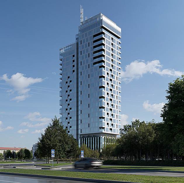 V Plzni začali stavět třetí nejvyšší obytný dům ČR, pomůže i „samošplhací“ jeřáb