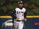 Baseballov trenr Petr Stbrck bhem mistrovstv Evropy 2025 v Rotterdamu. U...