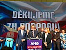 Ve volebním �tábu hnutí ANO na Chodov� se za�íná slavit vít�zství v...