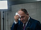 Ministr zem�d�lství Marek Výborný na tiskové konferenci po skon�ení voleb do...