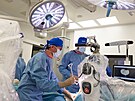 Lkai prostjovsk nemocnice pi robotick operaci kloubu.